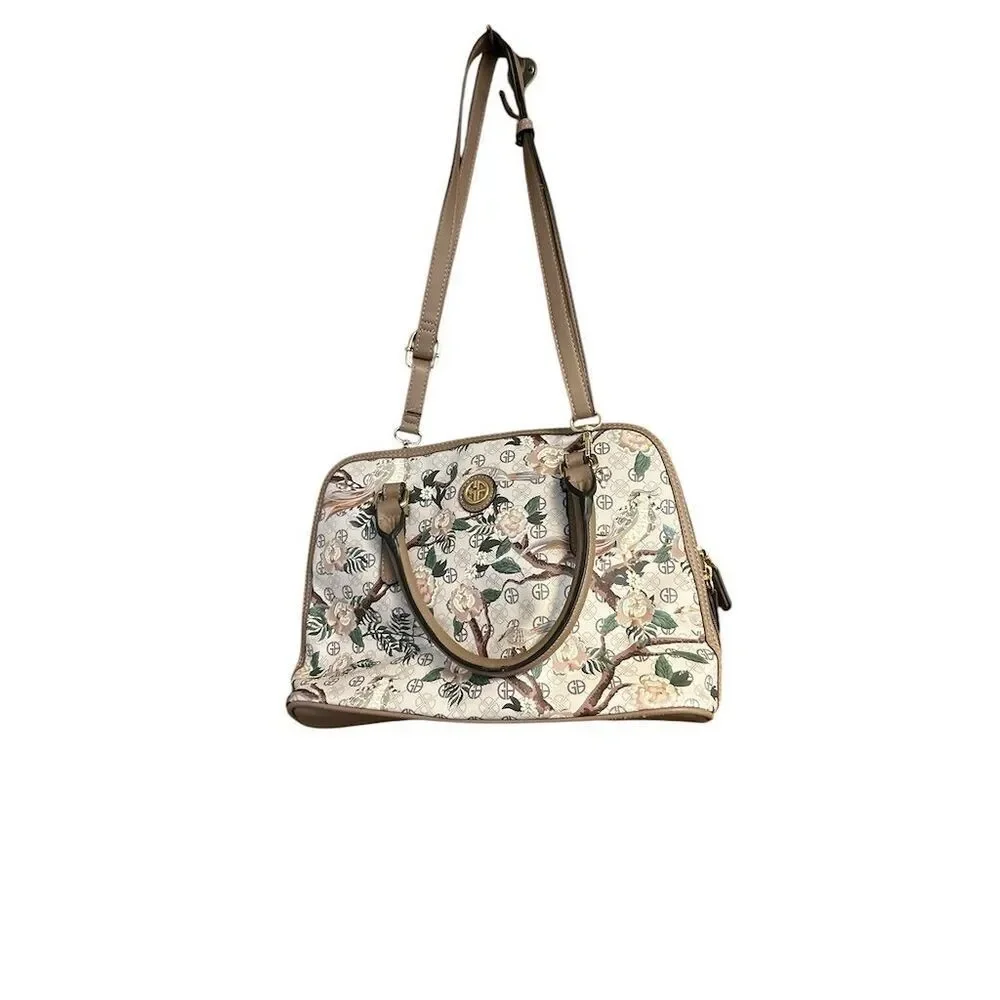 Giani Bernini‎ Women's Floral Dome Satchel Bag Neutral Design
